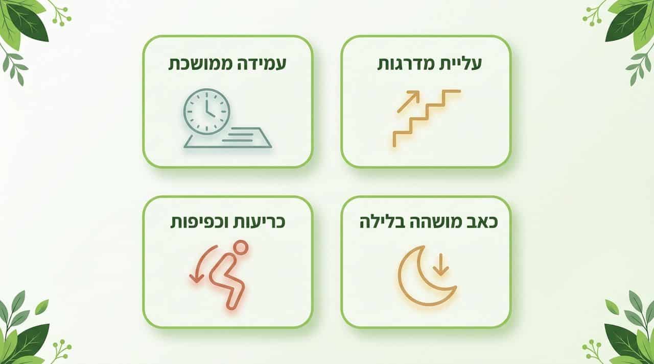 כאב ברך במנוחה - מדוע מופיע אחרי הליכה ומאמץ