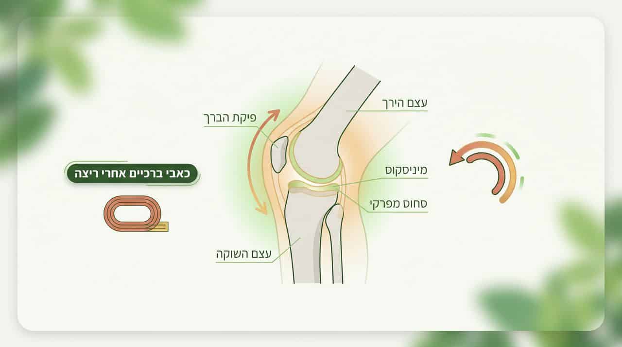 כאבי ברכיים אחרי ריצה - הסבר על עומס מפרקי והגורמים השכיחים