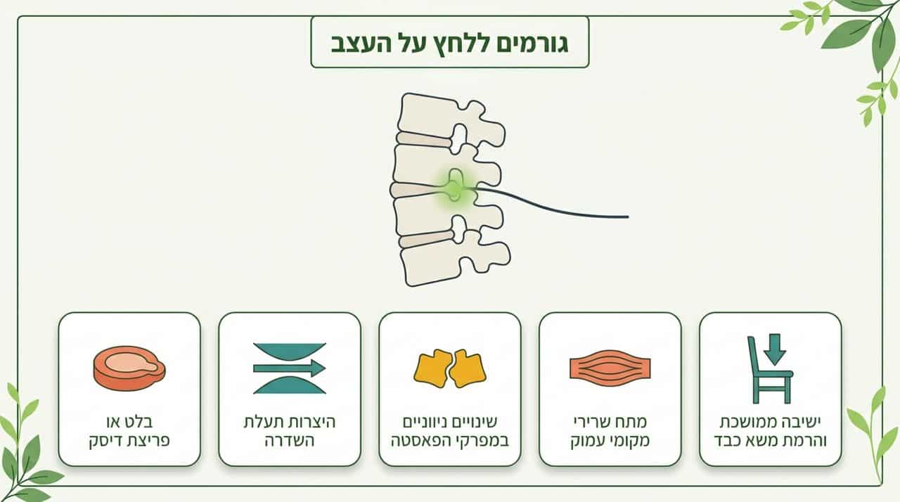 מהם הגורמים ללחץ על עצב הסיאטיקה?