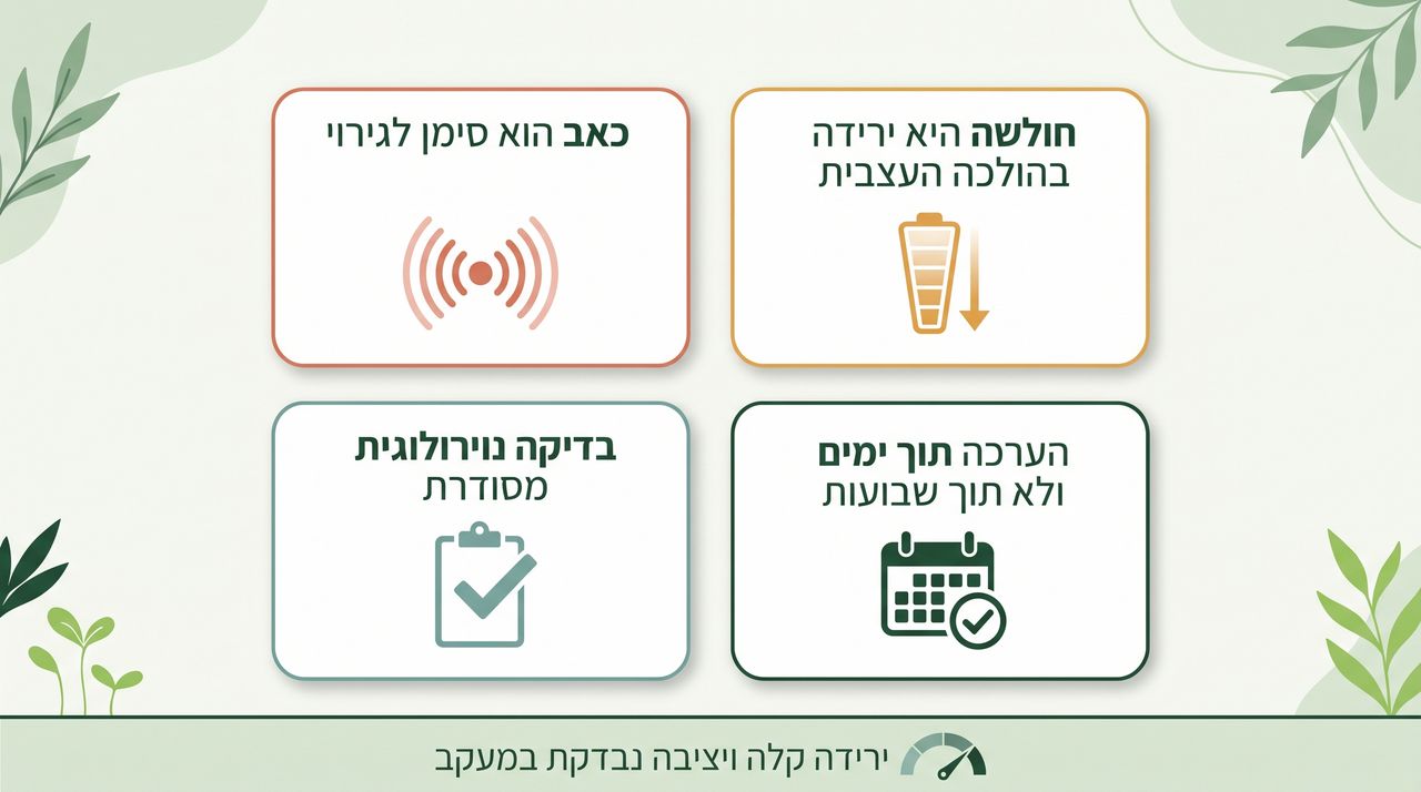 נפילת כף רגל: למה חולשה שונה מכאב
