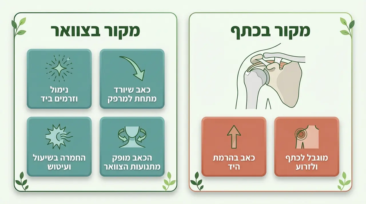 איך יודעים אם זה דלקת בגיד הכתף או בעיה שמקורה בצוואר?